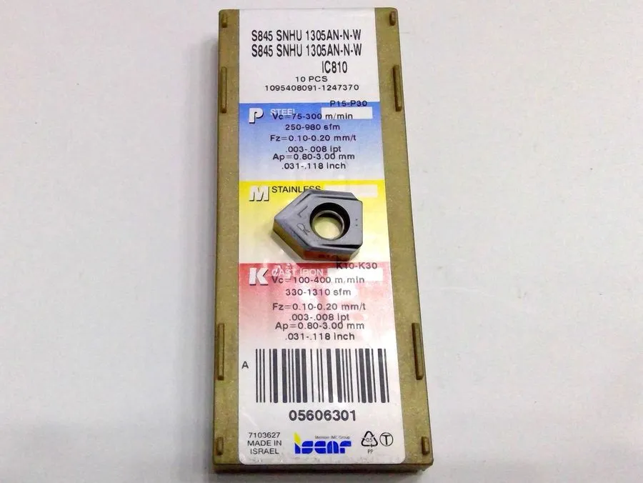 Режущий инструмент ISCAR Carbide Milling Insert S845 SNHU 1305AN-N-W IC810