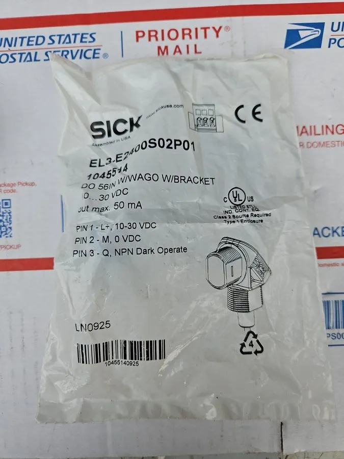 Фотоэлектрический датчик SICK EL3-E2400S02P01 PHOTOELECTRIC SENSOR w/ BRACKET, 1 — фото лота 1