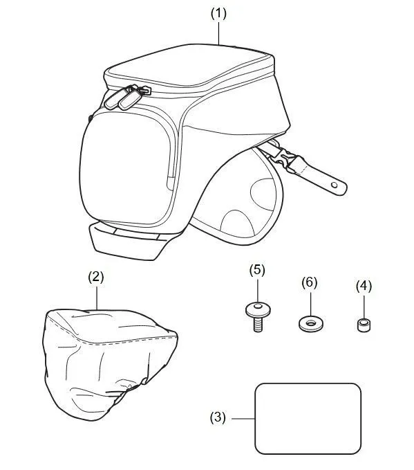Электронный компонент 2025 2026 Honda CB750 Hornet Tank Bag Black 08L89-MKS-E00