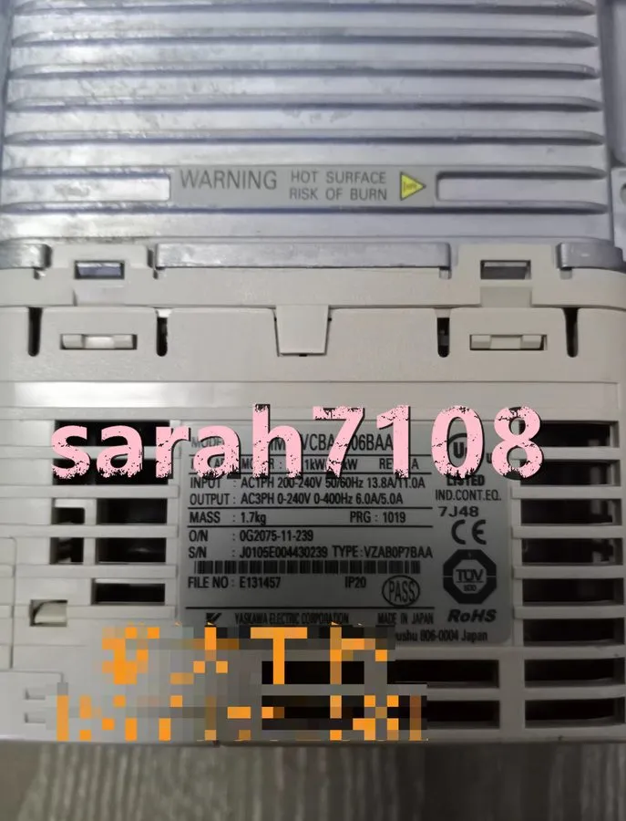 Частотный преобразователь Yaskawa CIMR-VCBA0006BAA V1000 Rev:A 1.1kW Inverter
