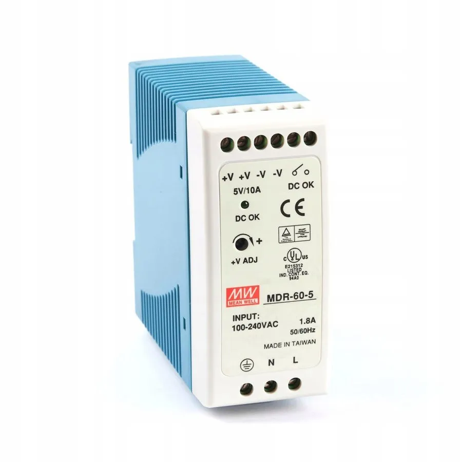 Блок питания Mean Well MDR-60-5 DIN Rail Power Supply 5V 10A 50W 100-240VAC Inpu