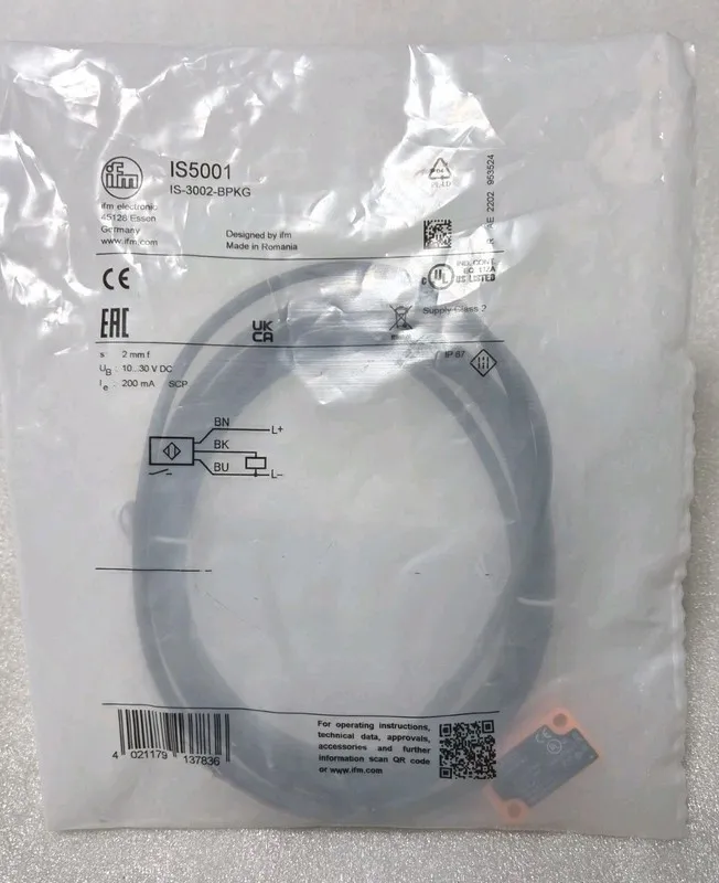 Датчик приближения IFM IS5001 Inductive Proximity Sensor IS-3002-BPKG, PNP-NO, 3