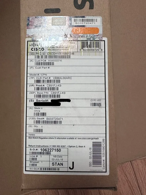Маршрутизатор Cisco 891F C891FJ-K9 Integrated Services Router 8-Port Switch Blac