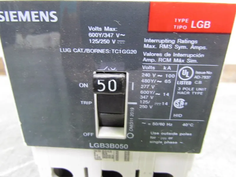 Автоматический выключатель Siemens LGB3B050 ,Circuit Breaker ,3P/ 50 AMP/ 480V G