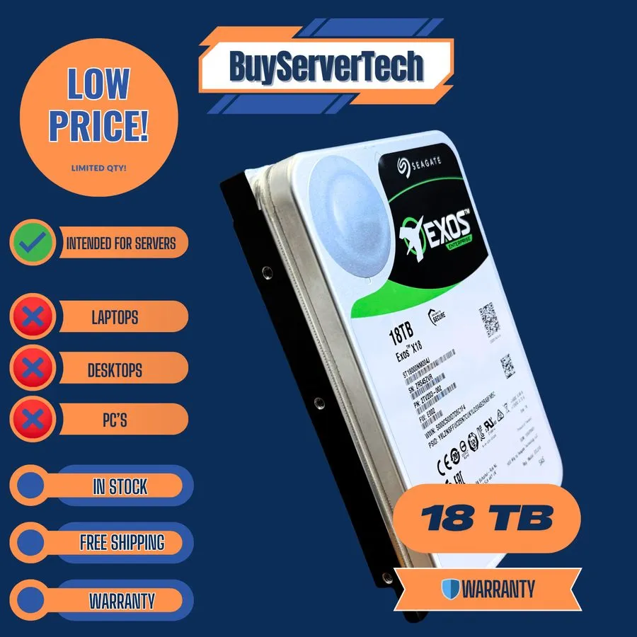 Жёсткий диск ST18000NM004J Seagate Exos X18 3.5" 18TB SAS 12Gb 7.2K Enterprise H
