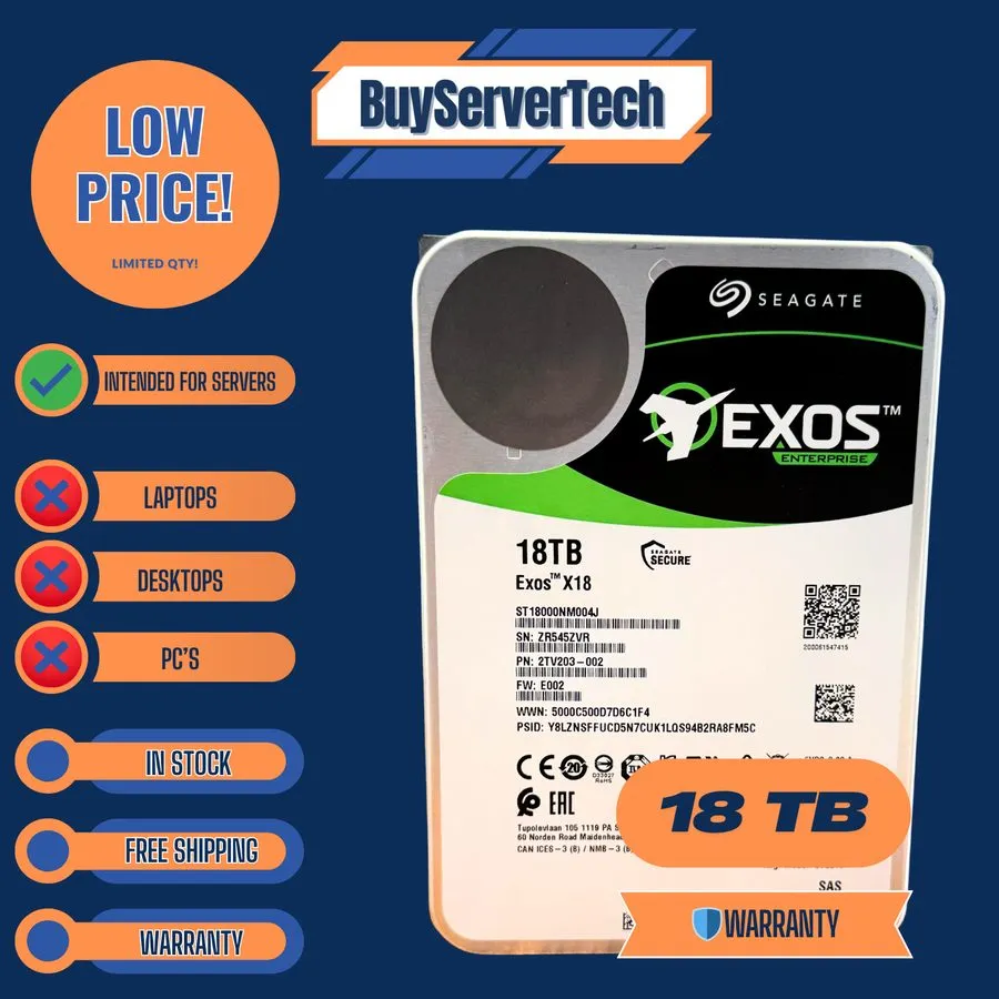 Жёсткий диск ST18000NM004J Seagate Exos X18 3.5" 18TB SAS 12Gb 7.2K Enterprise H — фото лота 2