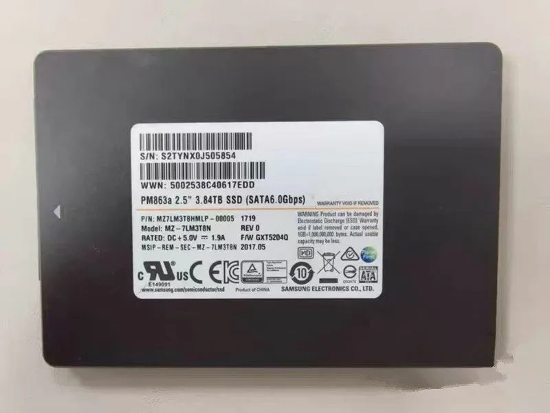 SSD-накопитель Samsung PM863a 3.84TB 2.5" SSD SATA III Hard Drive MZ-7LM3T8N MZ7