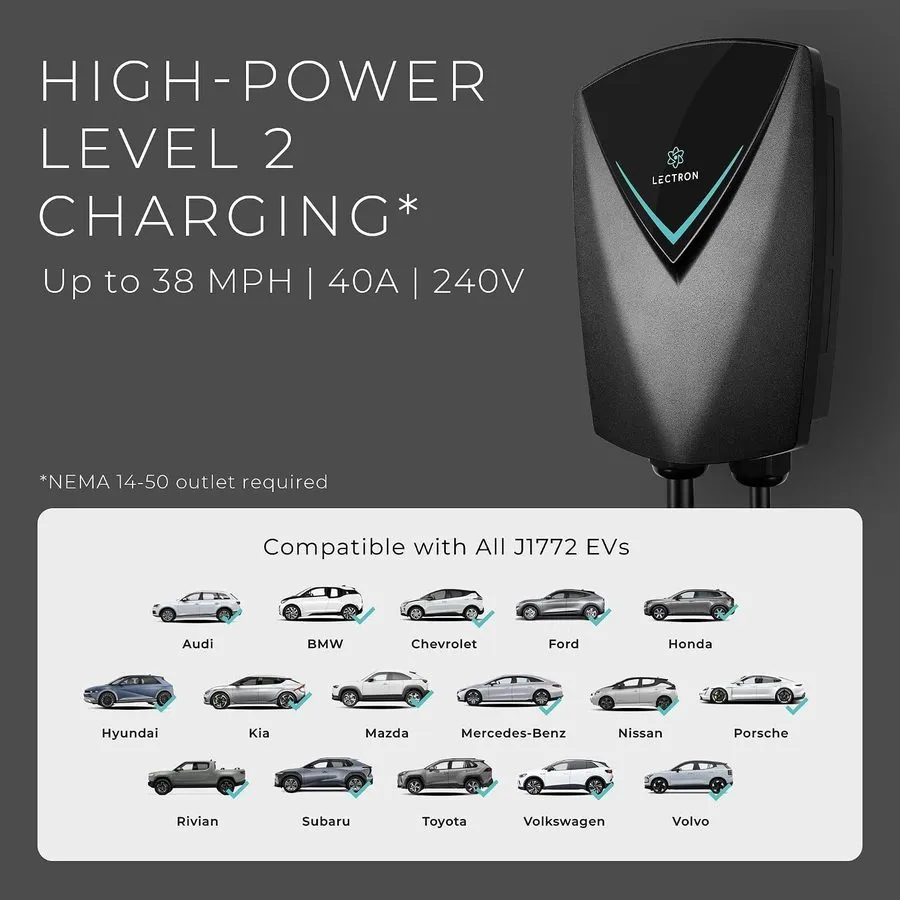 Аккумулятор Lectron J1772 Level 2 EV Charger, UL2594 Certified (ETL Listed), 48A