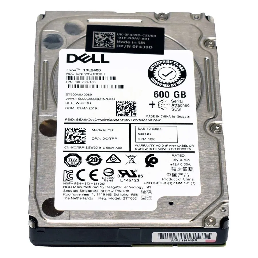 Сервер Dell 0XXTRP ST600MM0069 600GB 10K 12Gbps SAS 2.5 Inch Server Hard Drive