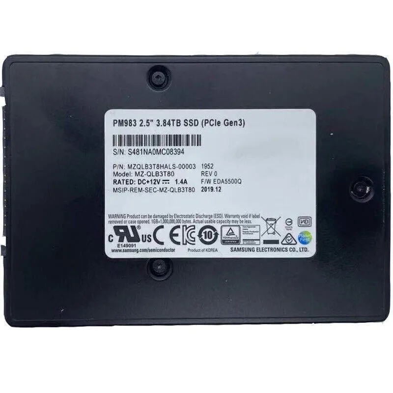 SSD-накопитель Samsung PM983 MZ-QLB3T80 3.84TB NVMe MLC Mixed Use PCIe 3.0 x4 U.