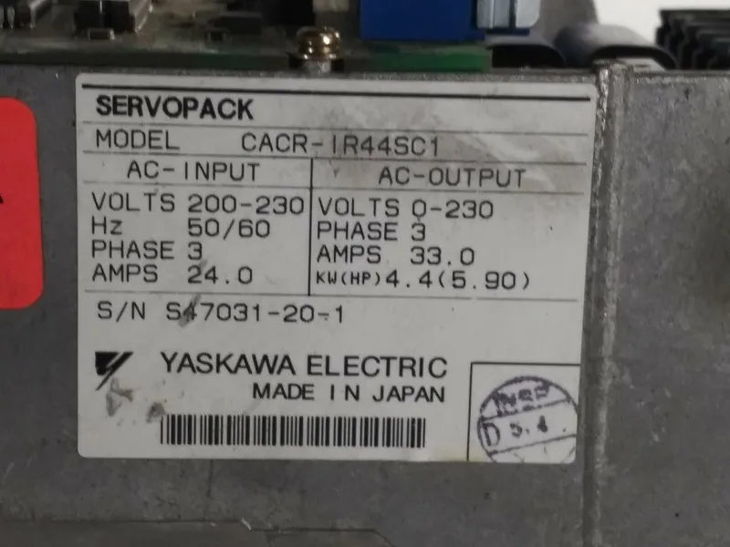 Сервопривод 1 YASKAWA CACR-IR44SC1 SERVOPACK
