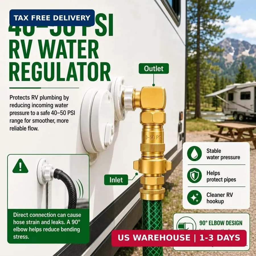 Вакуумная присоска 2-Piece Brass RV Water Pressure Regulator Set with 90-Degree 