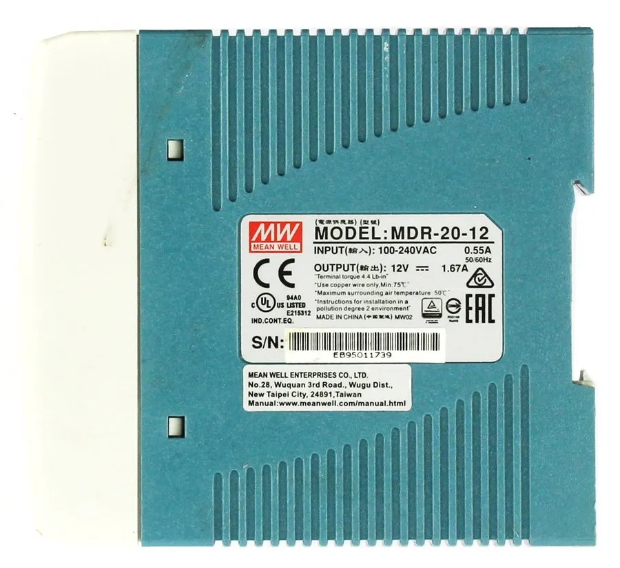 Блок питания Mean Well MDR-20-12 Industrial Din Rail Power Supply 12VDC 1.67A 20