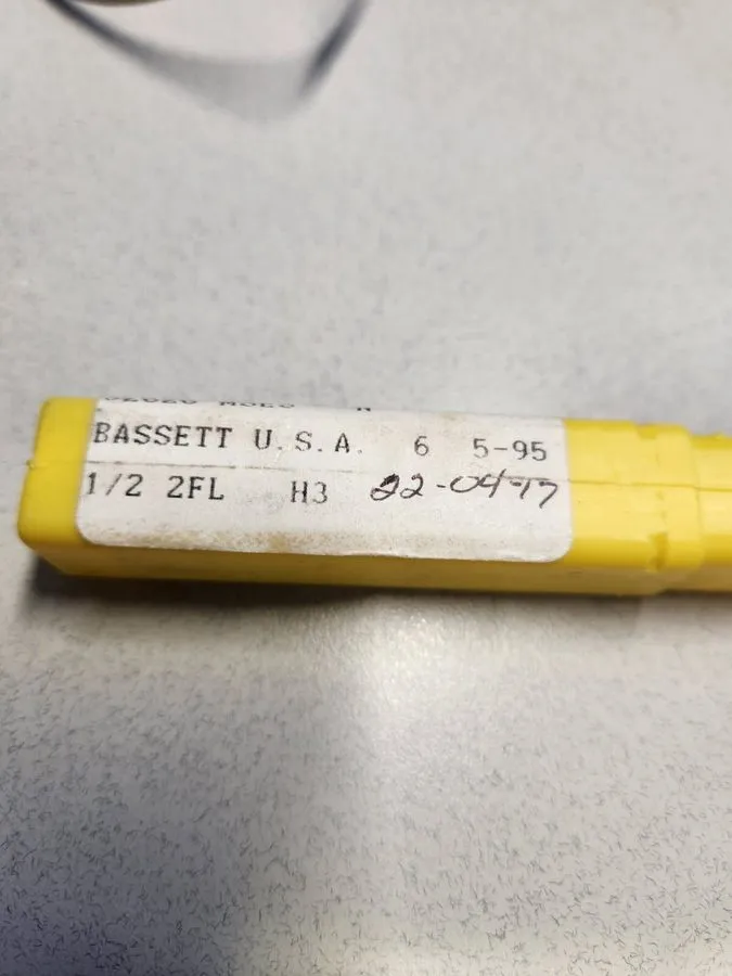 Режущий инструмент bassett-52626-1/2 diameter, 2 flute, carbide end mill — фото лота 1