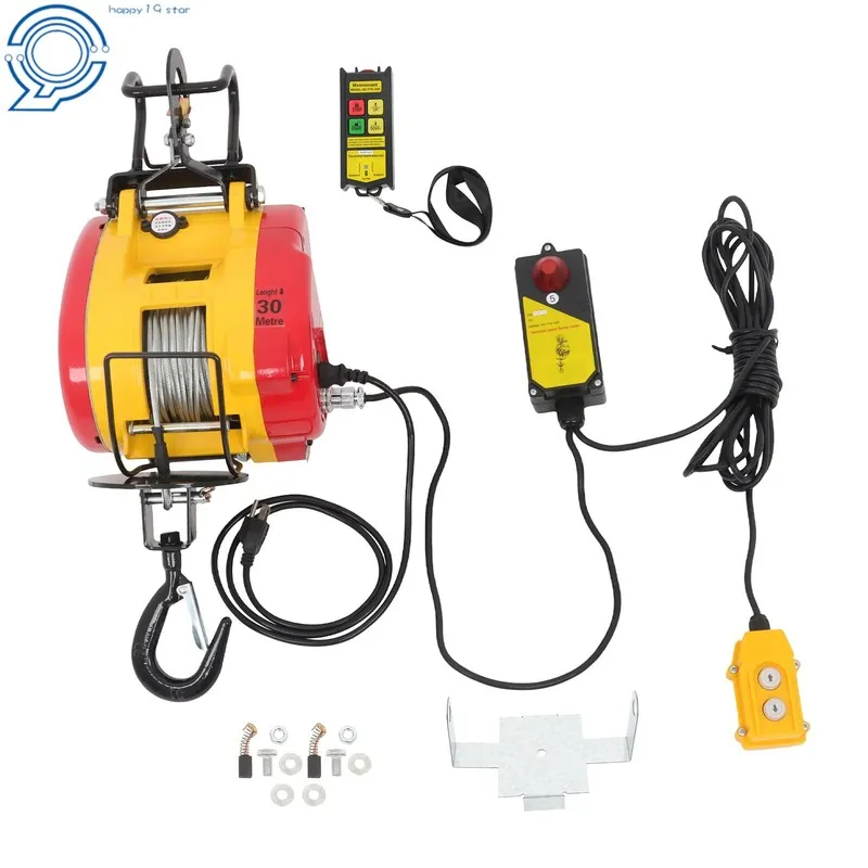 Таль 1100 Lbs/500kg 2in1 Electric Hoist Winch with Wire and Wireless Remote Cont — фото лота 2