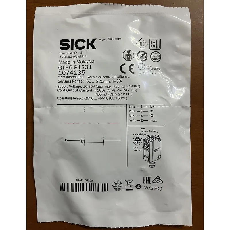 Фотоэлектрический датчик SICK GTB6-P1231 1074135 photoelectric switch sensor