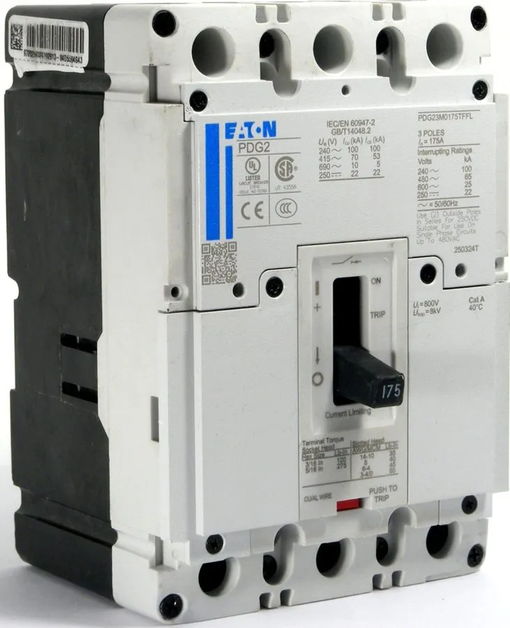 Автоматический выключатель EATON PDG23M0175TFFL 3P 175A 65KAIC@480V POWER DEFENS
