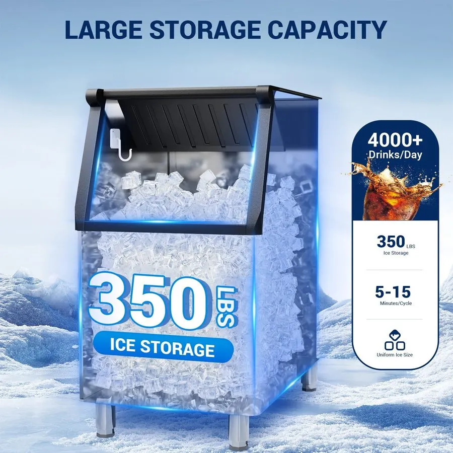 Льдогенератор Commercial Ice Maker Machines 500LBS/24H with 350LBS Storage Bin A