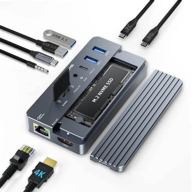Док-станция UGREEN Revodok 10-in-1 USB C Docking Station Dual HDMI USB A&C 3.2 P
