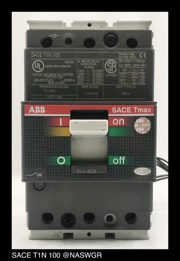 Автоматический выключатель ABB Tmax T1N 100 Molded Case Circuit Breaker 90 Amp
