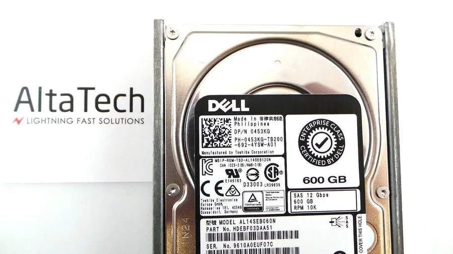 Жёсткий диск Dell 453KG 600GB 10K SAS 2.5" 12G HDEBF03DAA51 HDD Hard Drive
