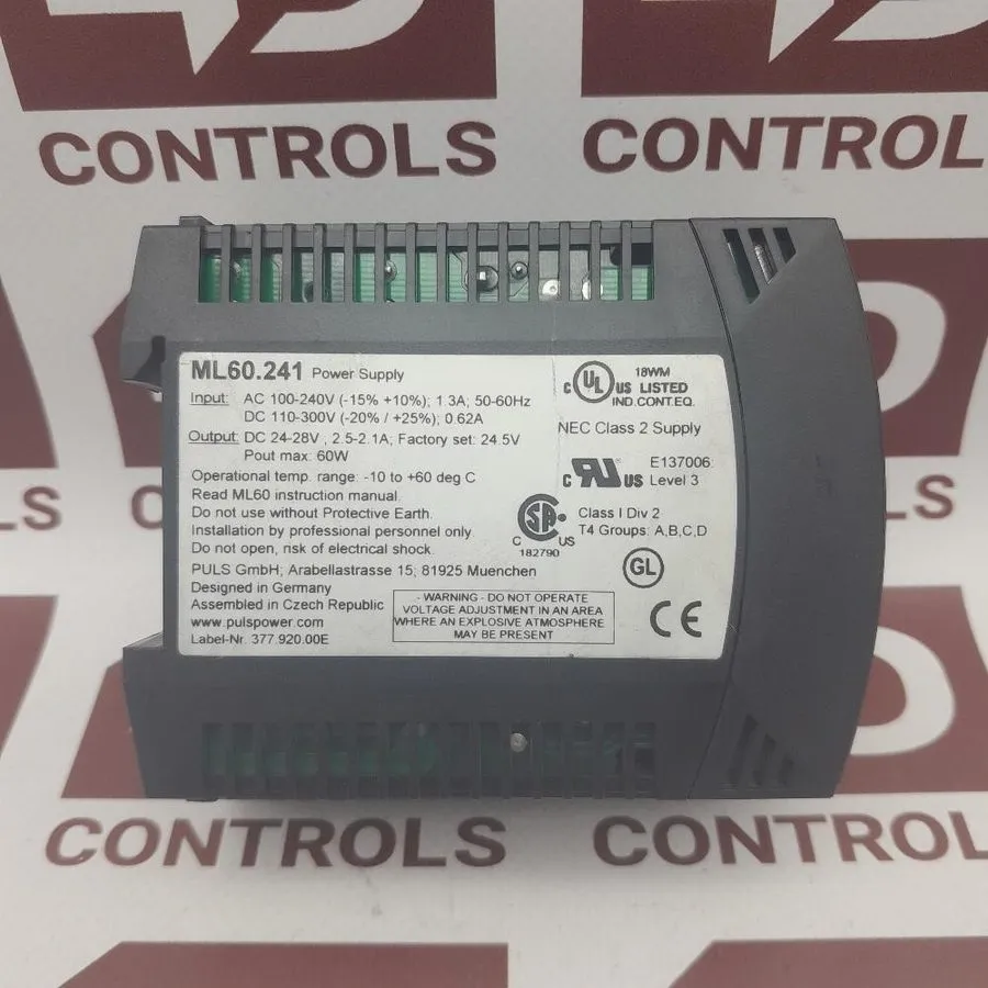 Блок питания Puls Ml60.241 Dc Power Supply, 100/240V Ac, 24/28V Dc, 60 W, 2.5 A,