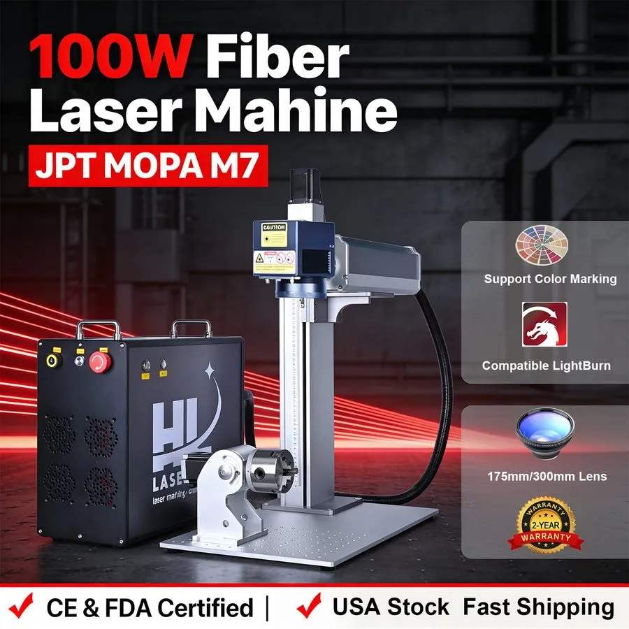 Полиграфическое оборудование 100W JPT M7 MOPA Fiber Laser Engraver Marking Machi