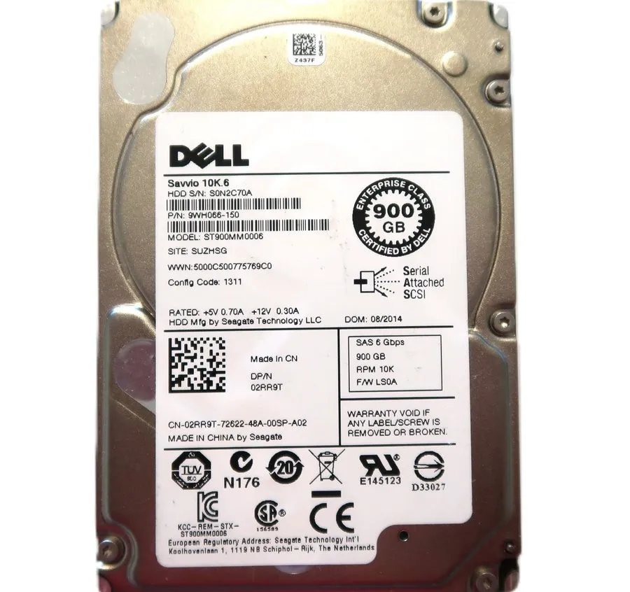 Жёсткий диск Dell 3P3DF 2RR9T ST900MM0006 9WH066-150 900GB 10K SAS 2.5" 6G FW LS