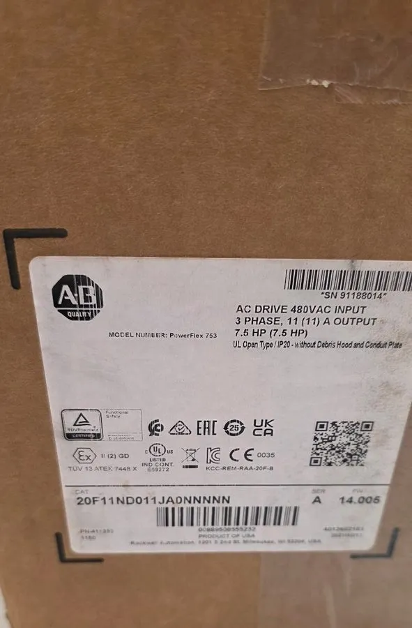 Частотный преобразователь Allen Bradley-20F11ND011JA0NNNNN -Ser A- 7.5 HP Powerf