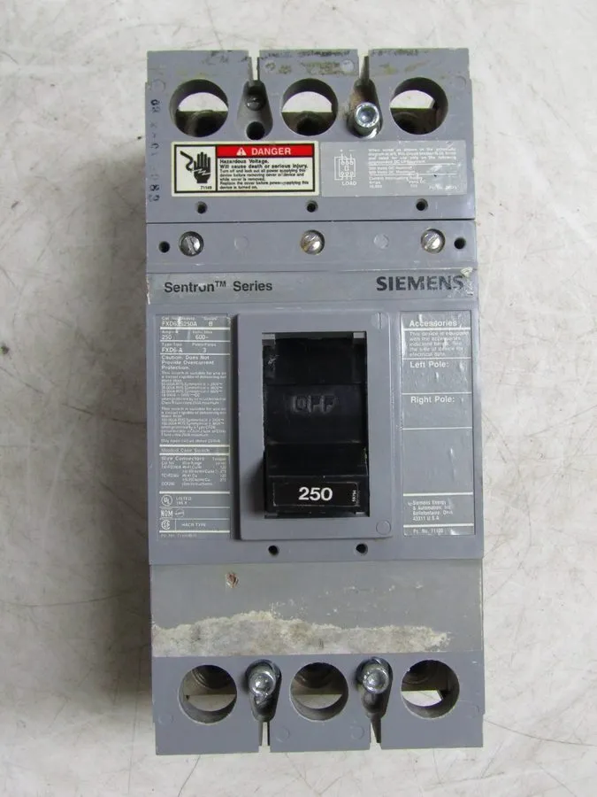Автоматический выключатель SIEMENS SENTRON CIRCUIT BREAKER FXD63S250A 250 AMP 3-