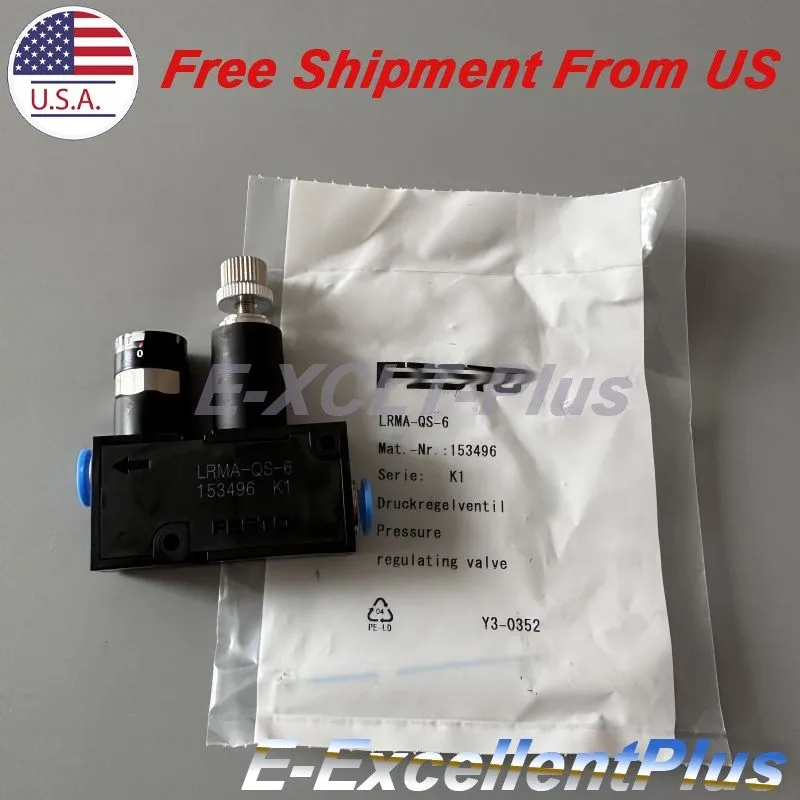Трубопроводная арматура FESTO LRMA-QS-6 153496 Pneumatic Pressure Regulator