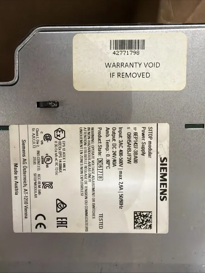 Блок питания SIEMENS 6EP1436-3BA00 SITOP MODULAR 20A POWER SUPPLY 24VDC 3PHASE