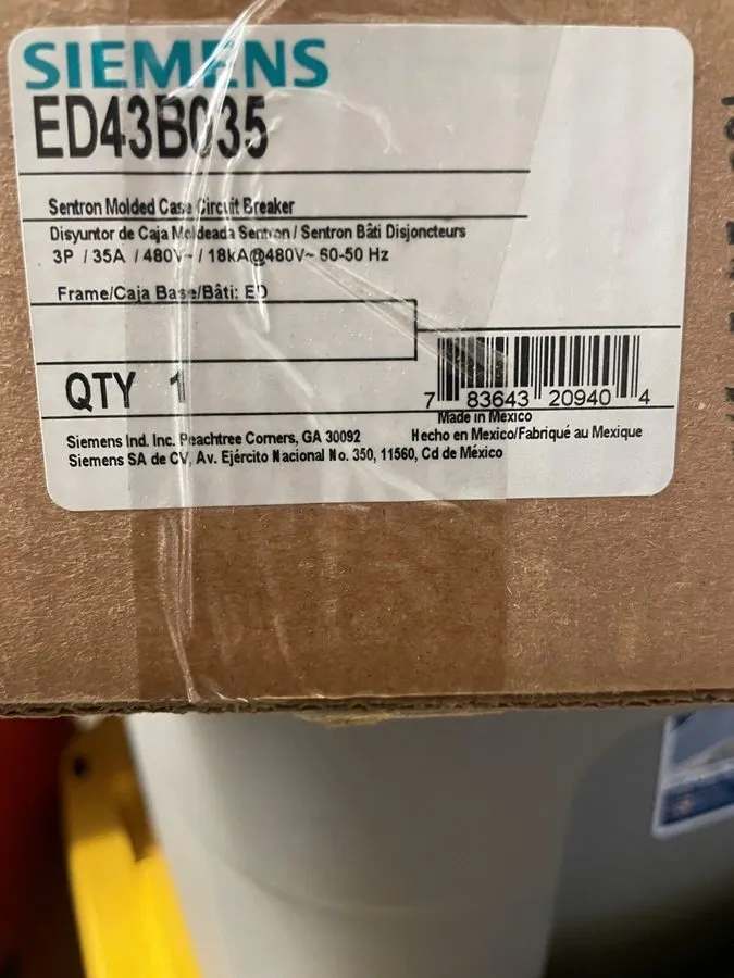 Автоматический выключатель SIEMENS ED43B035 Molded Case Circuit Breaker, ED4 Ser