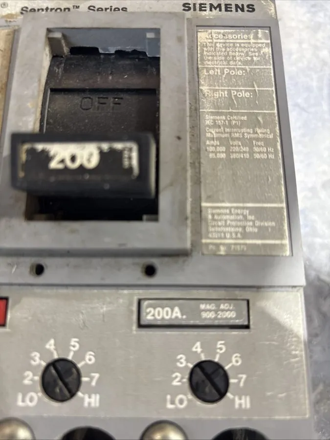 Автоматический выключатель Siemens HFD63F250 Sentron Series Circuit Breaker 250A — фото лота 1