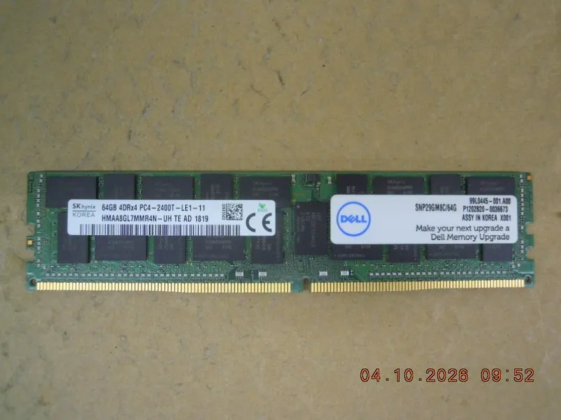 Модуль памяти Dell SNP29GM8C/64G 64GB 2400MHz DDR4 PC4-19200 ECC Registered LRDI