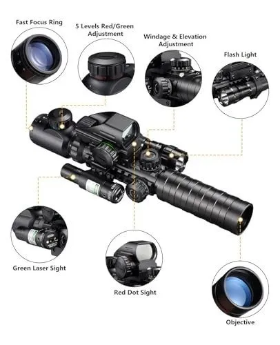 Оптико-электронная система PINTY HRS0011GN 3-9x32 Illuminated Reflex Sight 4 Ret — фото лота 2