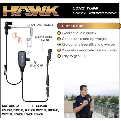 Выносной микрофон HAWK Police Quick Release Earpiece для Motorola XPR3000, XPR33