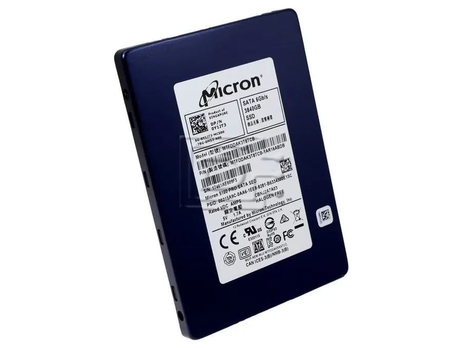 SSD-накопитель Micron 5100 PRO 3.84TB SATA 6Gbps SED 2.5in SSD MTFDDAK3T8TCB Y1J