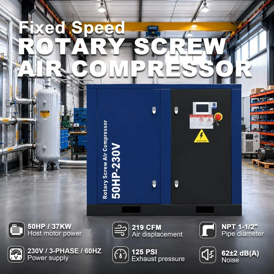 Компрессор Rotary Screw Air Compressor System 3 Phase 37KW 50HP 219CFM 125PSI 46 — фото лота 2