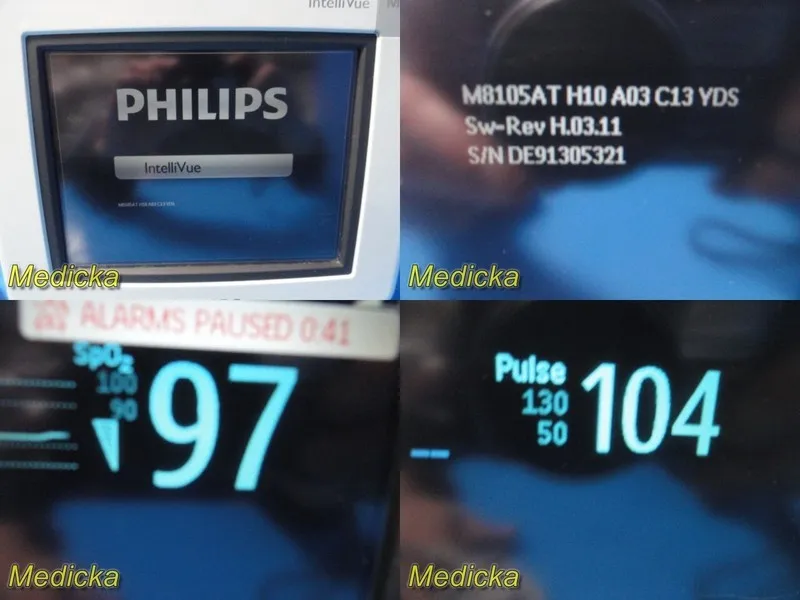 Монитор пациента 2011 Philips MP5T M8105AT Multiparameter Patient Monitor W/ Lea