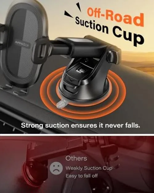 Вакуумная присоска Car Phone Holder Military-Grade Suction Cup Dashboard Black-1 — фото лота 2