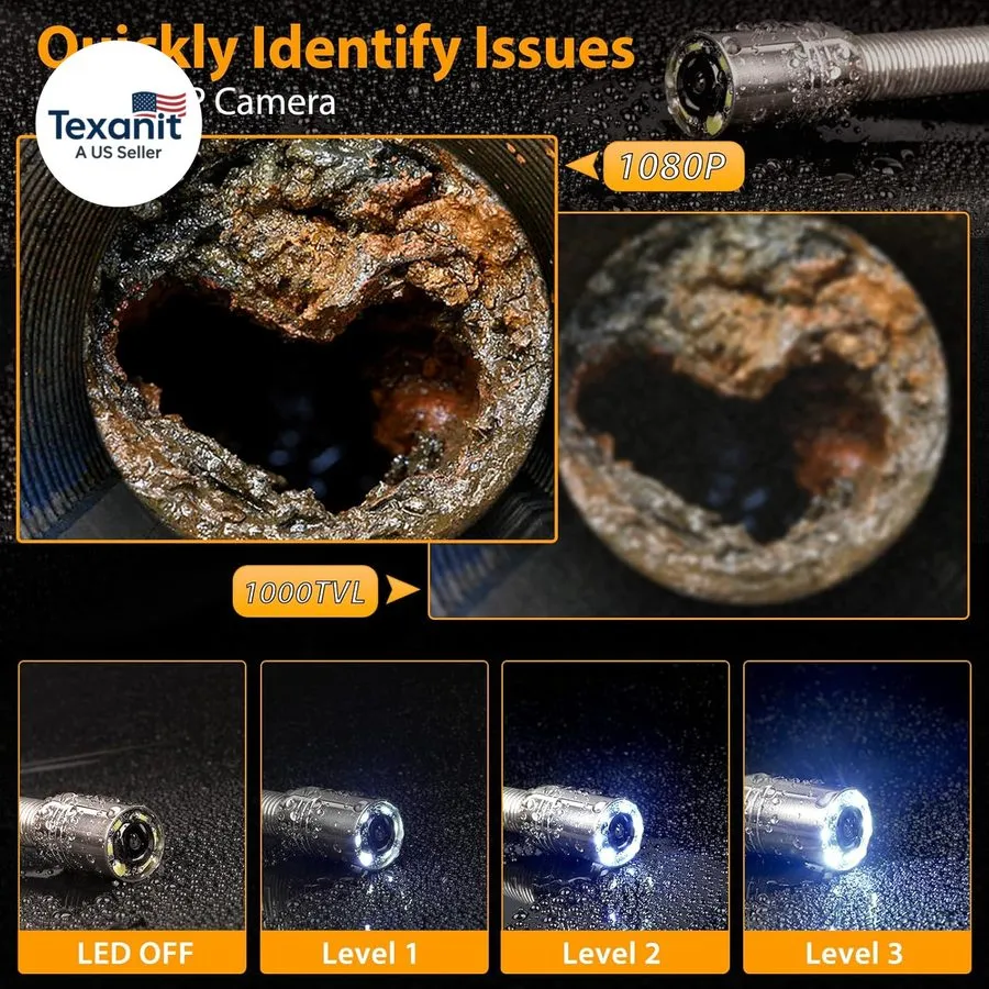 Камера для телеинспекции труб Kcapyn Sewer Camera 100FT/30M Inspection Borescope