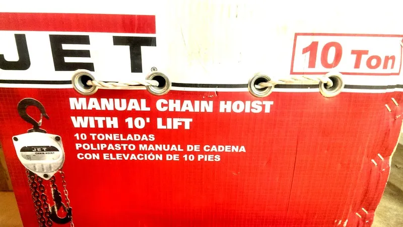Таль Jet 101724 SMH-10T-10 Chain Hoist 10 Ton 10 Foot Lift (Lavergne Color) — фото лота 1