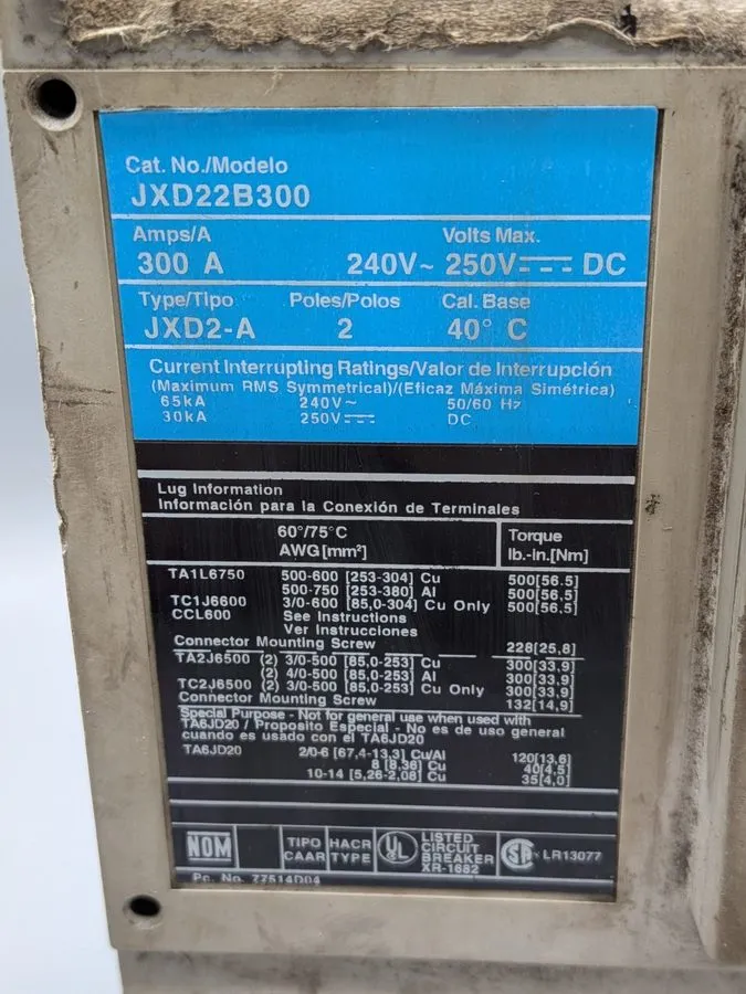 Автоматический выключатель SIEMENS SENTRON JXD2-A CIRCUIT BREAKER JXD23B400 400A