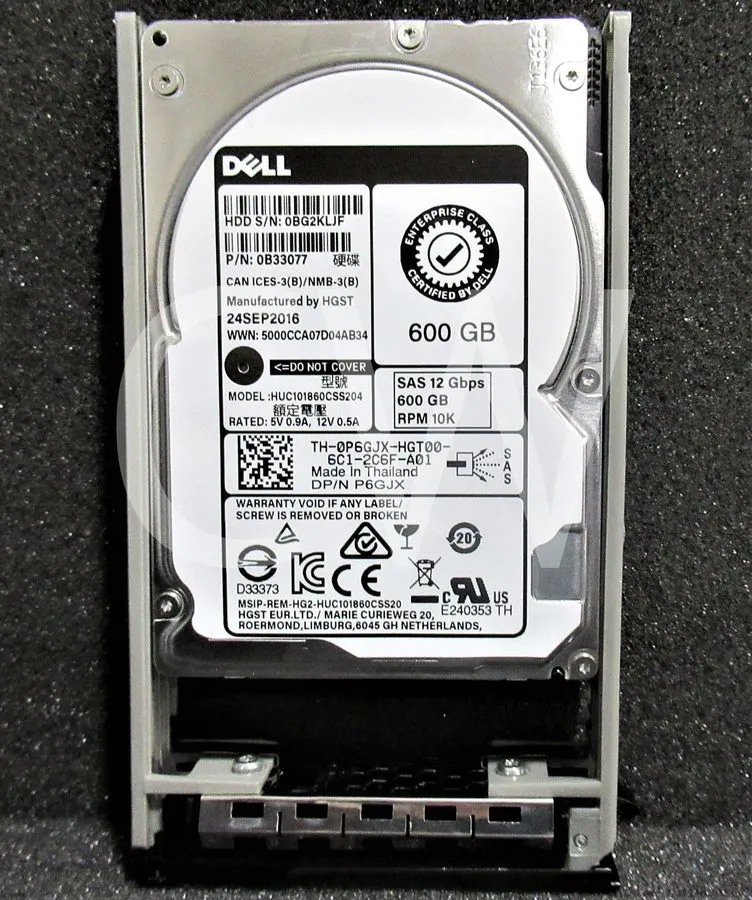 Жёсткий диск P6GJX DELL HGST 600GB 12G SAS 10K 2.5" HDD HARD DRIVE HUC101860CSS2