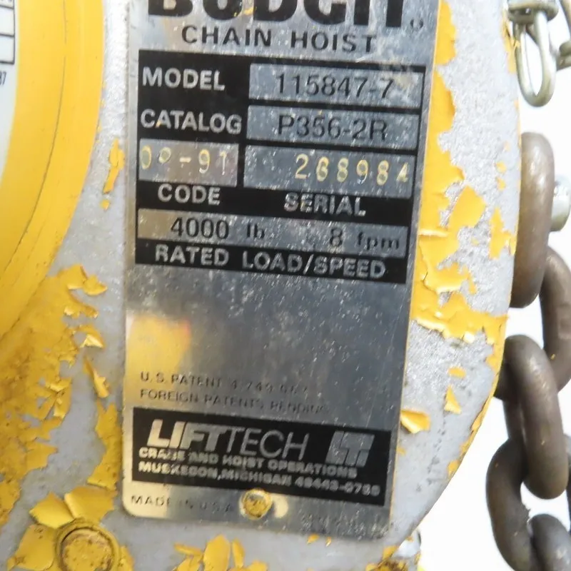 Таль CM Lodestar Model R 2 Ton 4000LB Electric Chain Hoist 8FPM 3Ph 230/460V 20'