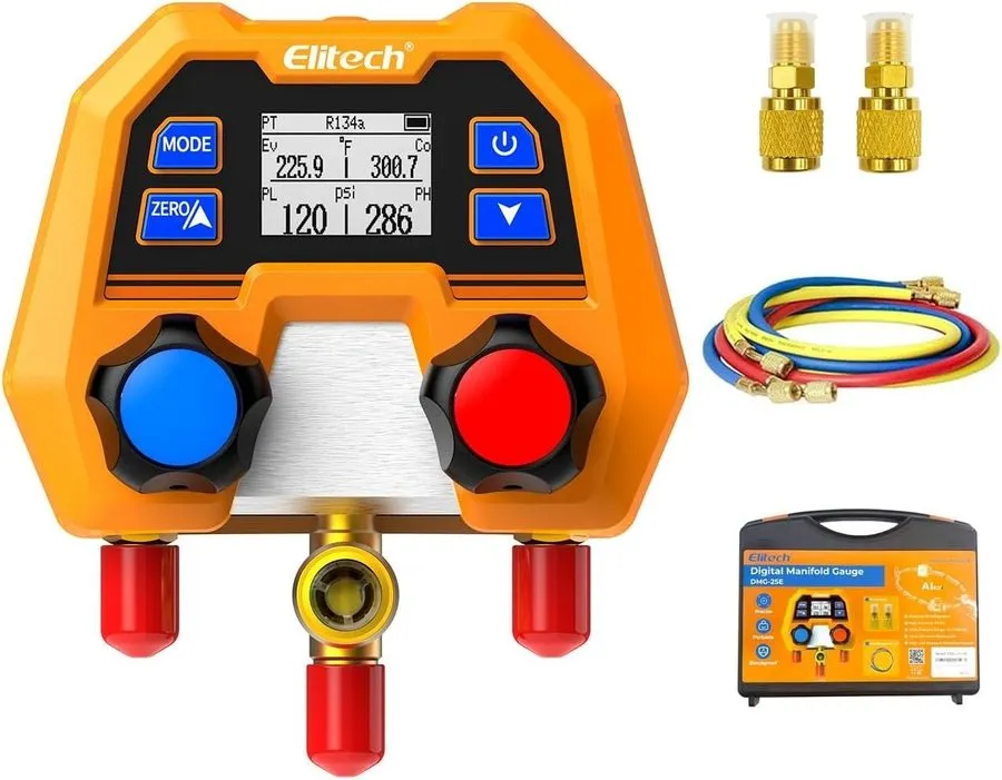 Манометрический коллектор HVAC Digital Manifold Gauge Set DMG-2SE with Hoses & R