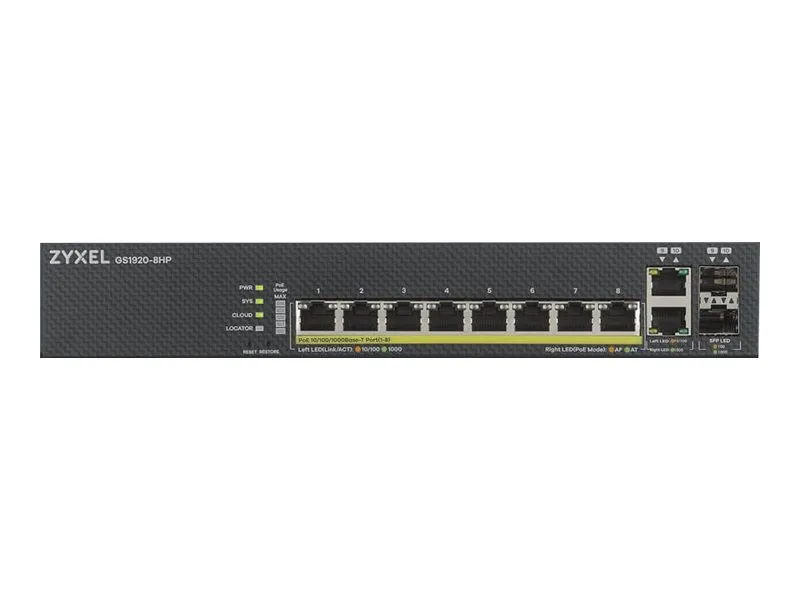 Коммутатор Zyxel GS1920-8HPv2 8-Port Gigabit Smart Nebula Cloud Managed PoE Swit — фото лота 1