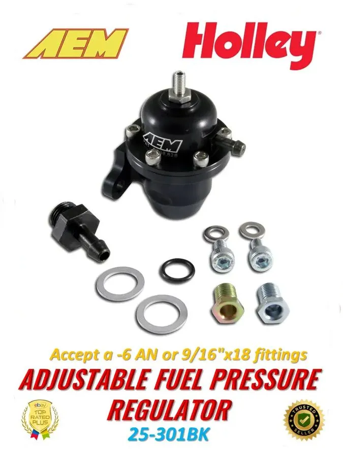 Трубопроводная арматура AEM 25-301BK Adjustable Fuel Pressure Regulator Black