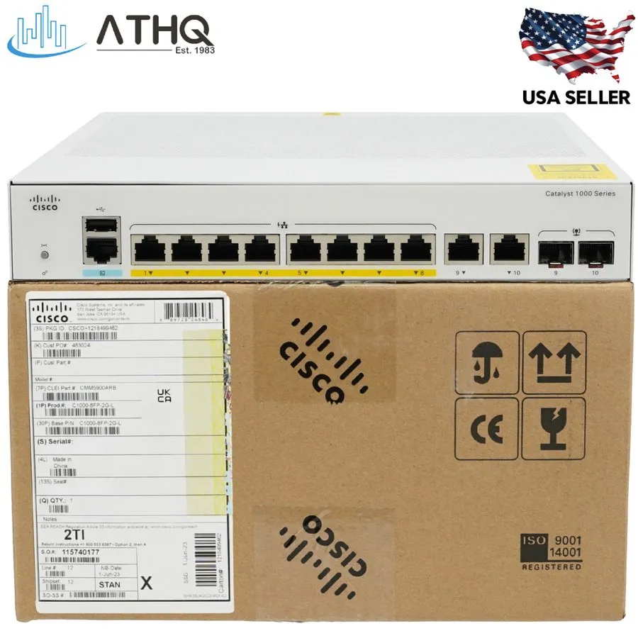 Коммутатор Cisco C1000-8FP-2G-L Catalyst 1000 8-Port Gigabit PoE+ Managed Switch